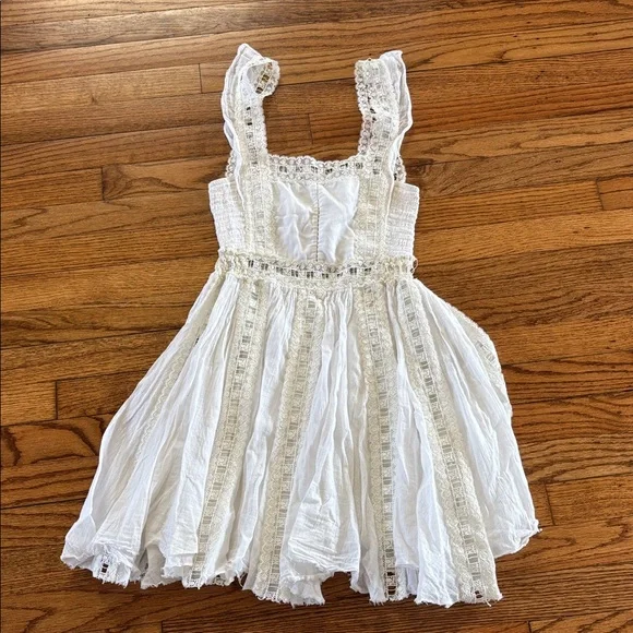 XS Free People Boho White Lace Dress - Picture 1 of 5